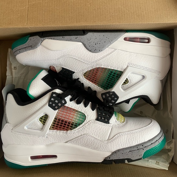 Jordan 4 Retro Lucid Green Rasta (Womens) - Picture 2 of 4